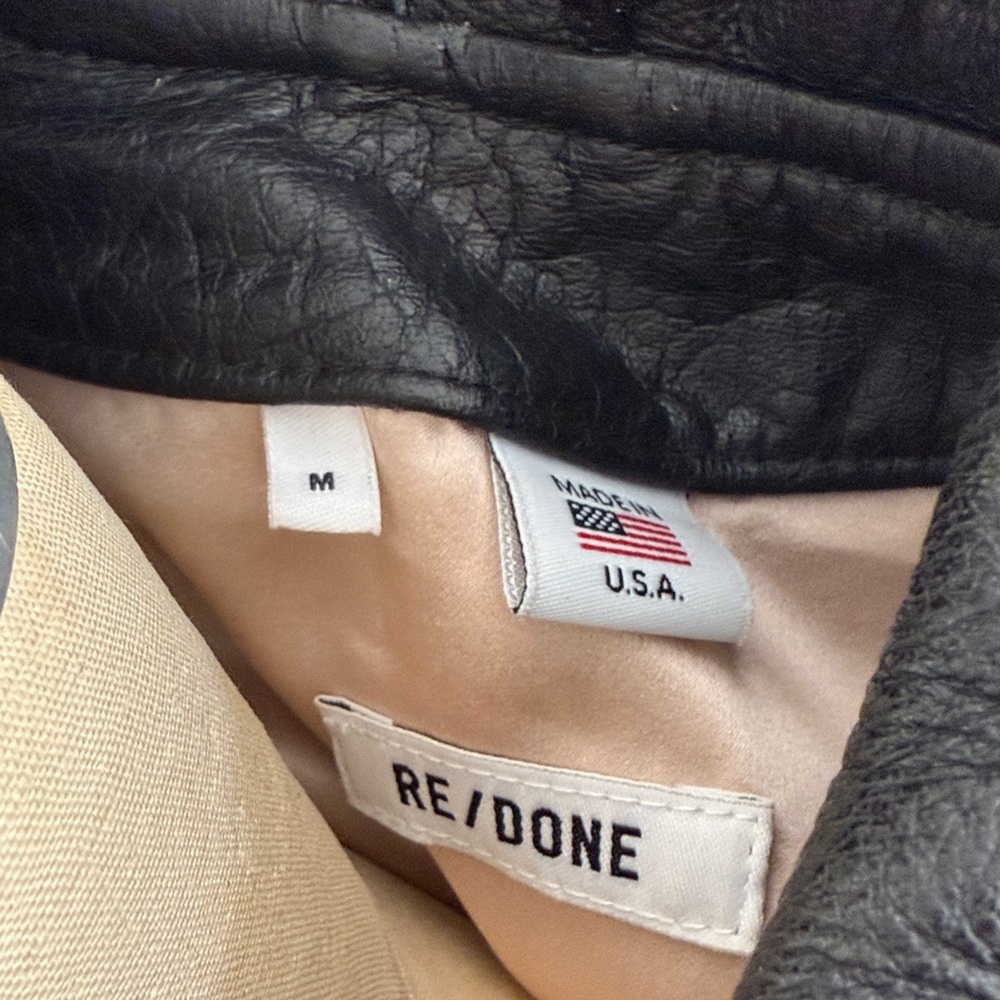 Re/Done Black Leather Moto Jacket - Picture 14 of 17